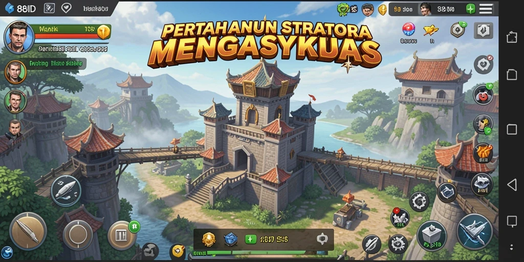 Tampilan gameplay menara pertahanan yang seru dan strategis.