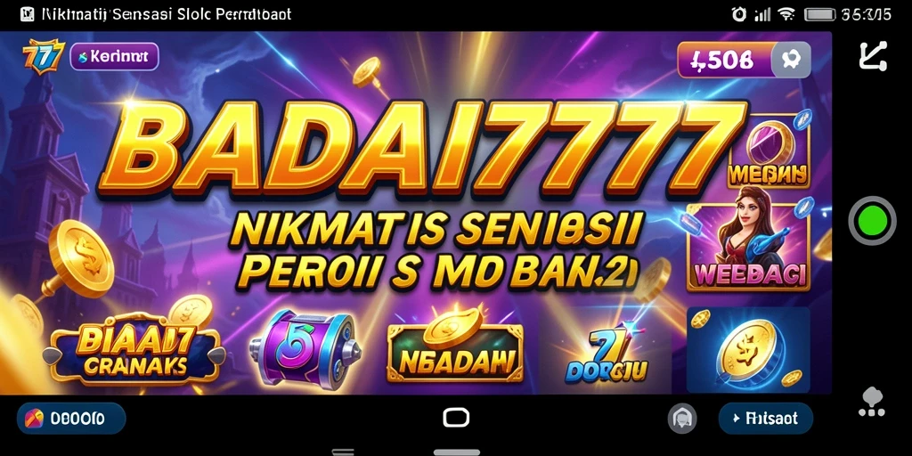 Screenshot BADAI777 menampilkan grafik memukau dari gameplay Slot yang seru.
