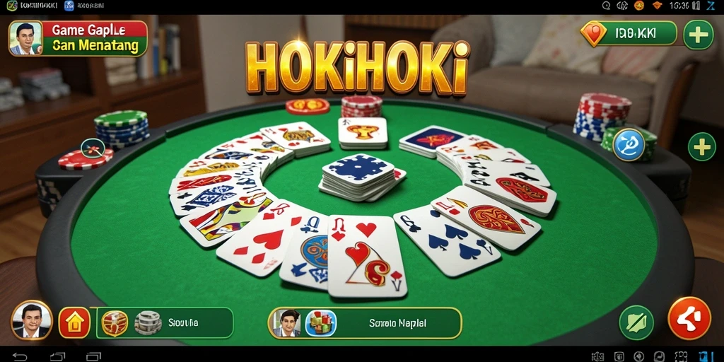 Tangkapan layar gameplay HOKIHOKI menampilkan aksi seru permainan Gaple.