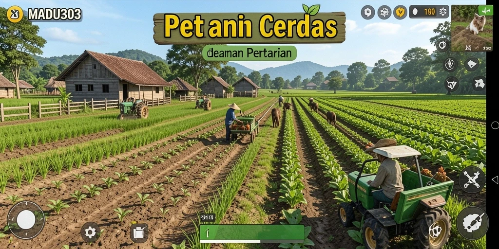 Tampilan gameplay yang menantang dan menyenangkan di dunia pertanian.