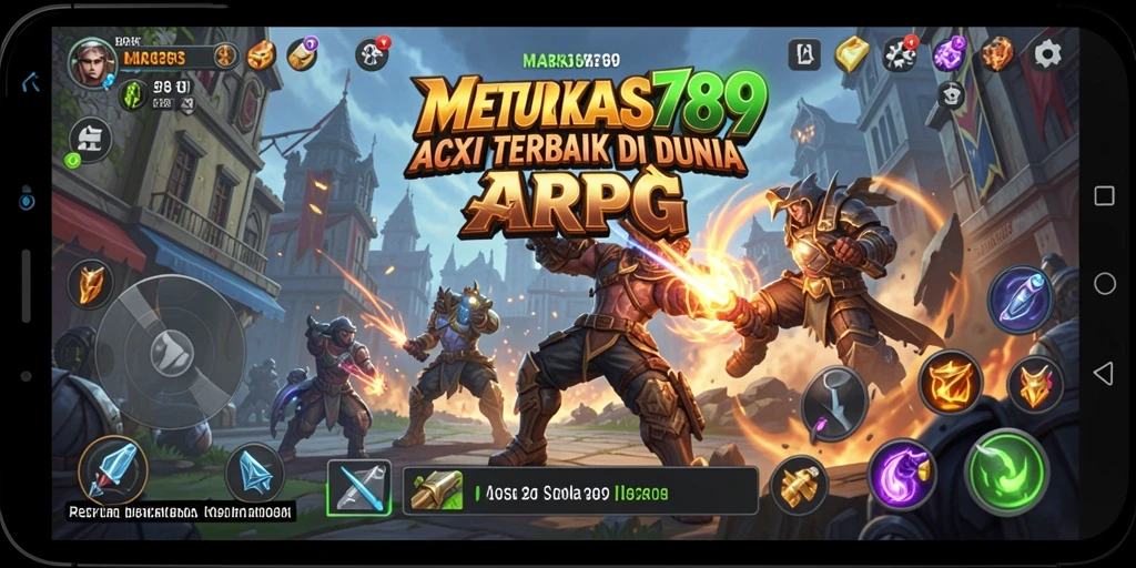 Tampilan menarik dari gameplay <strong>MARKAS789</strong> dengan karakter beraksi di arena pertempuran.