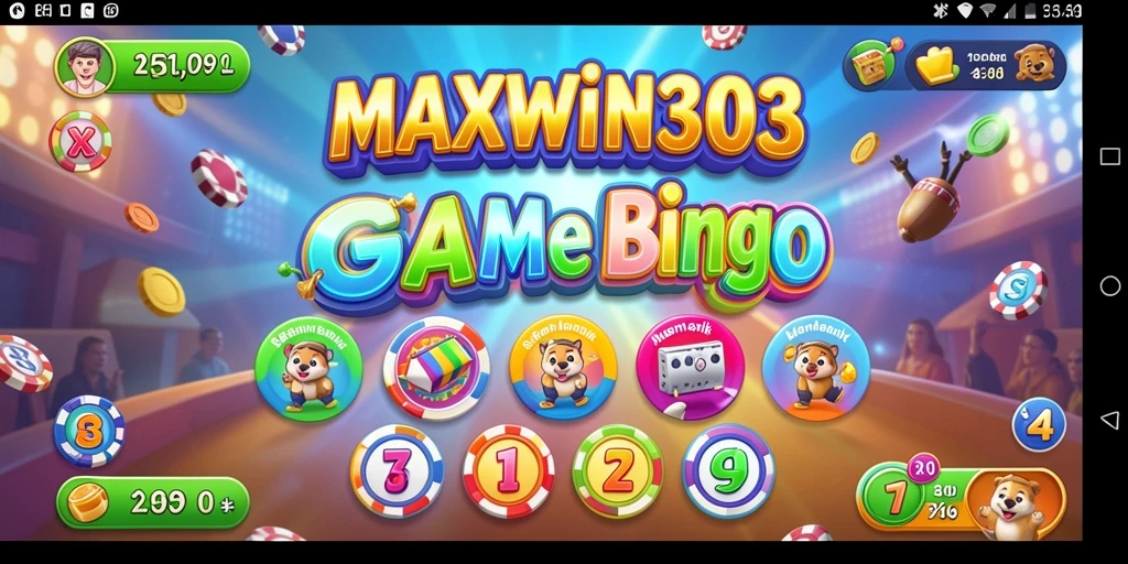 Tampilan gameplay seru di MAXWIN303 dengan bola Bingo yang mengelilingi layar.