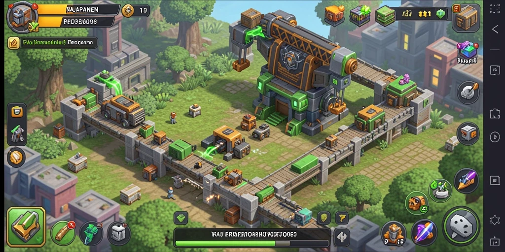 Tampilan gameplay menegangkan dalam RAJAPANEN saat mempertahankan tower.